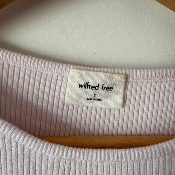 Aritzia Wilfred Free Cut-Out Knit Mini Dress Light Pink Size Small - Picture 7 of 8